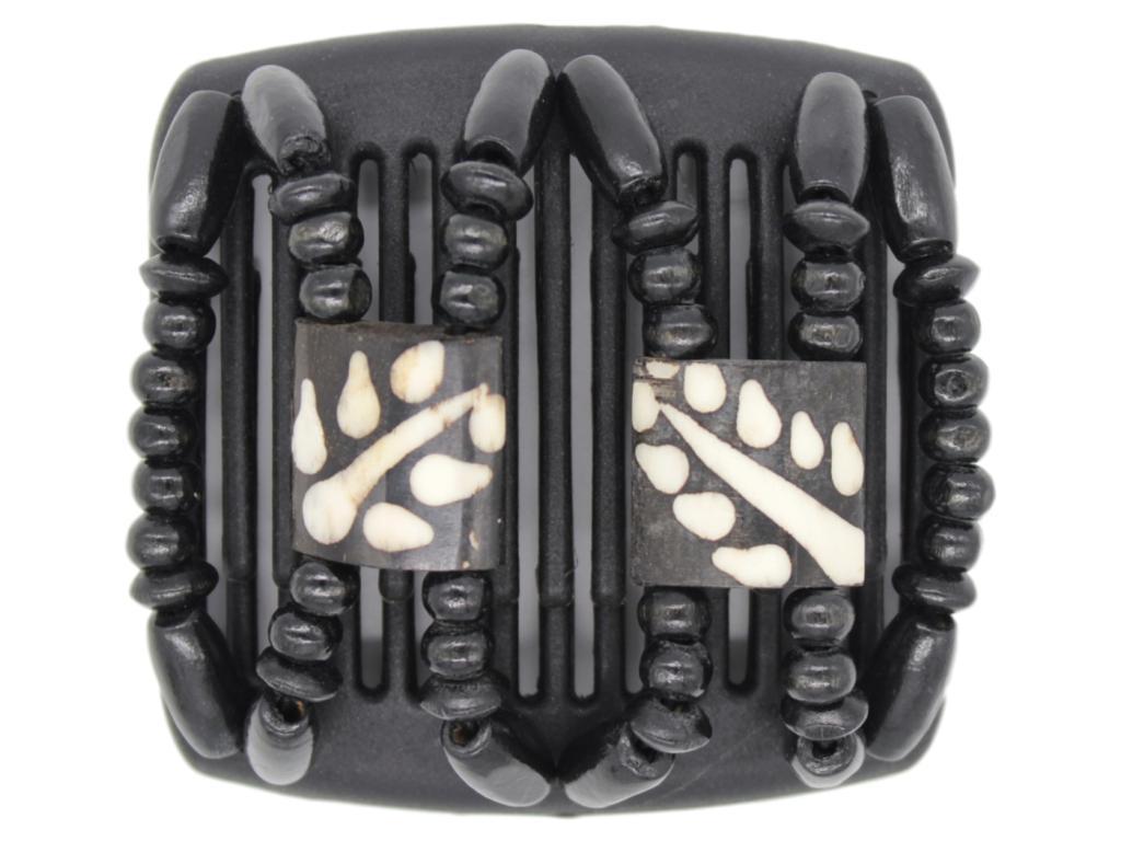 African Butterfly Chameleon Hair Comb - Stones & Bones Black 23