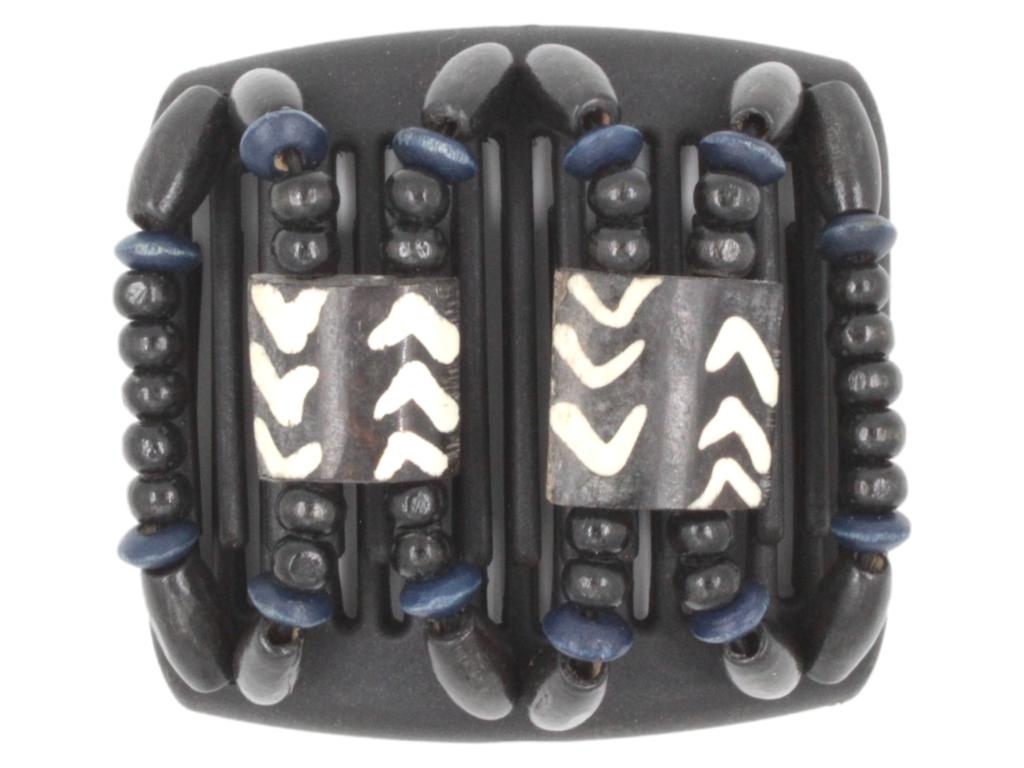 African Butterfly Chameleon Hair Comb - Stones & Bones Black 34