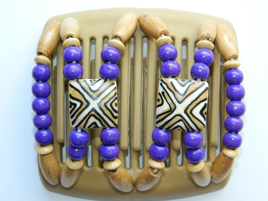 African Butterfly Chameleon Hair Comb - Stones & Bones Blonde 06