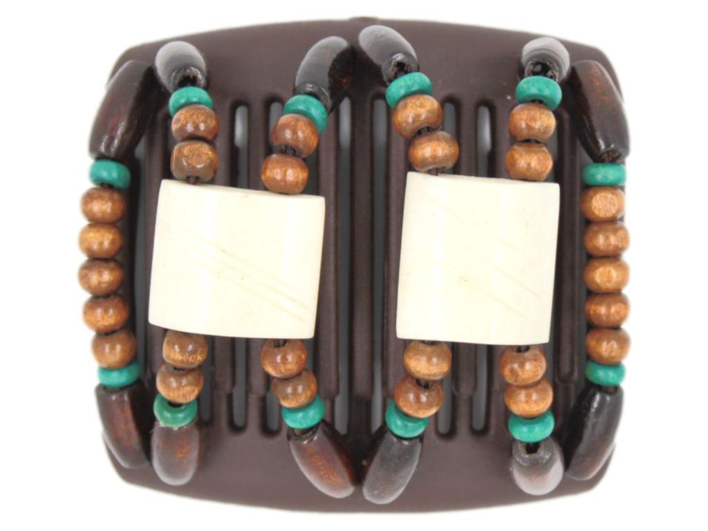 African Butterfly Chameleon Hair Comb - Stones & Bones Brown 25