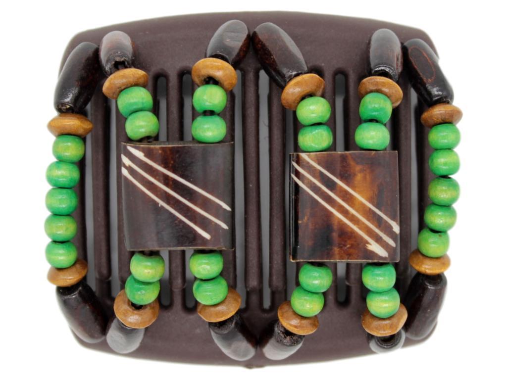 African Butterfly Chameleon Hair Comb - Stones & Bones Brown 28