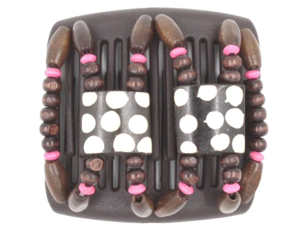 African Butterfly Chameleon Hair Comb - Stones & Bones Brown 33