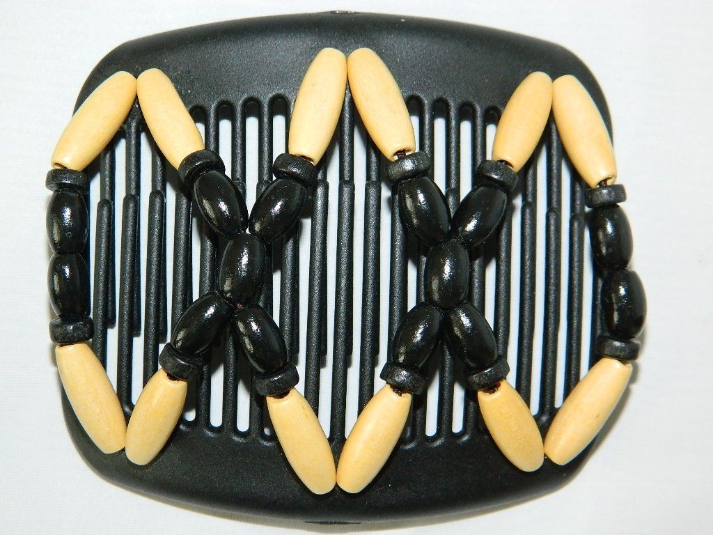 African Butterfly Hair Comb - Beada Black 03