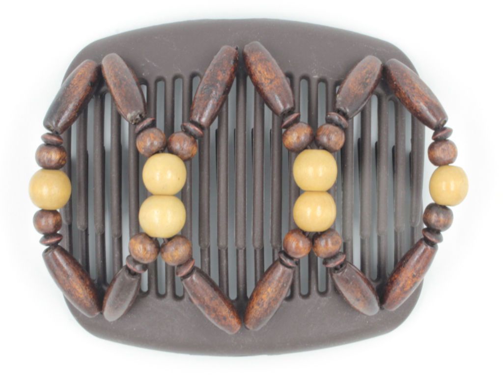 African Butterfly Hair Comb - Beada Brown 133