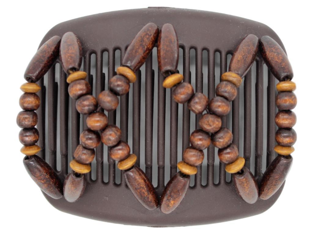African Butterfly Hair Comb - Beada Brown 141