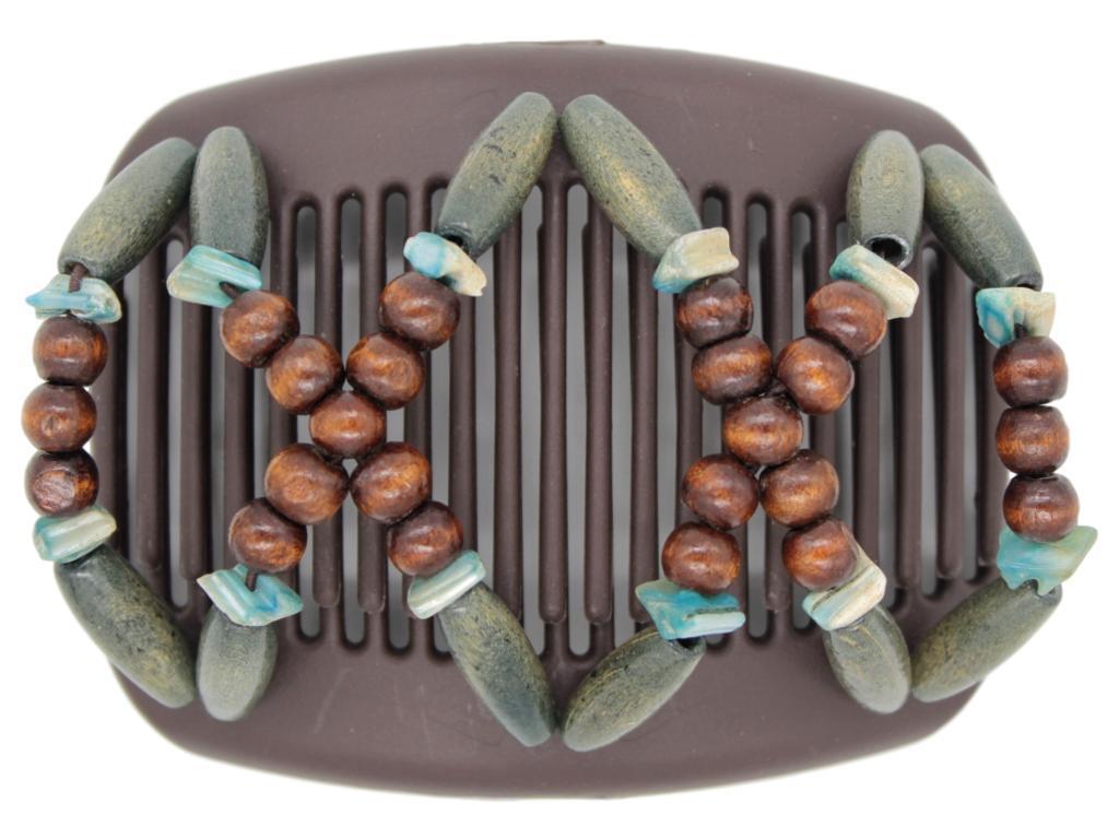 African Butterfly Hair Comb - Beada Brown 142