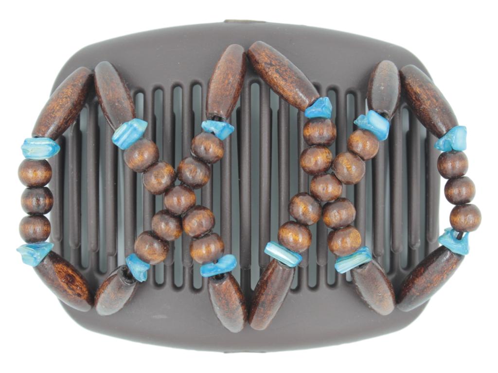 African Butterfly Hair Comb - Beada Brown 151