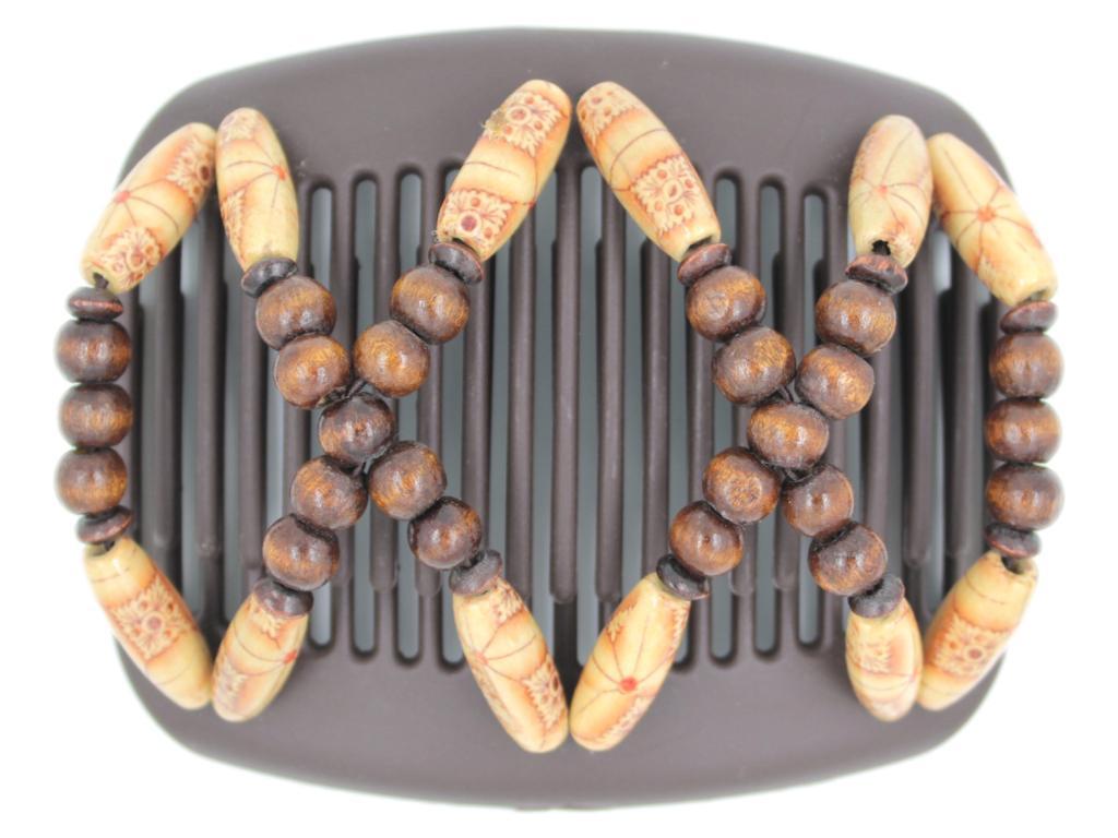 African Butterfly Hair Comb - Beada Brown 169