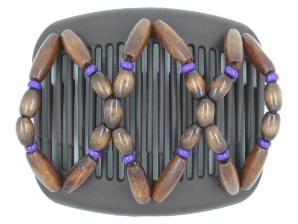 African Butterfly Hair Comb - Beada Brown 208