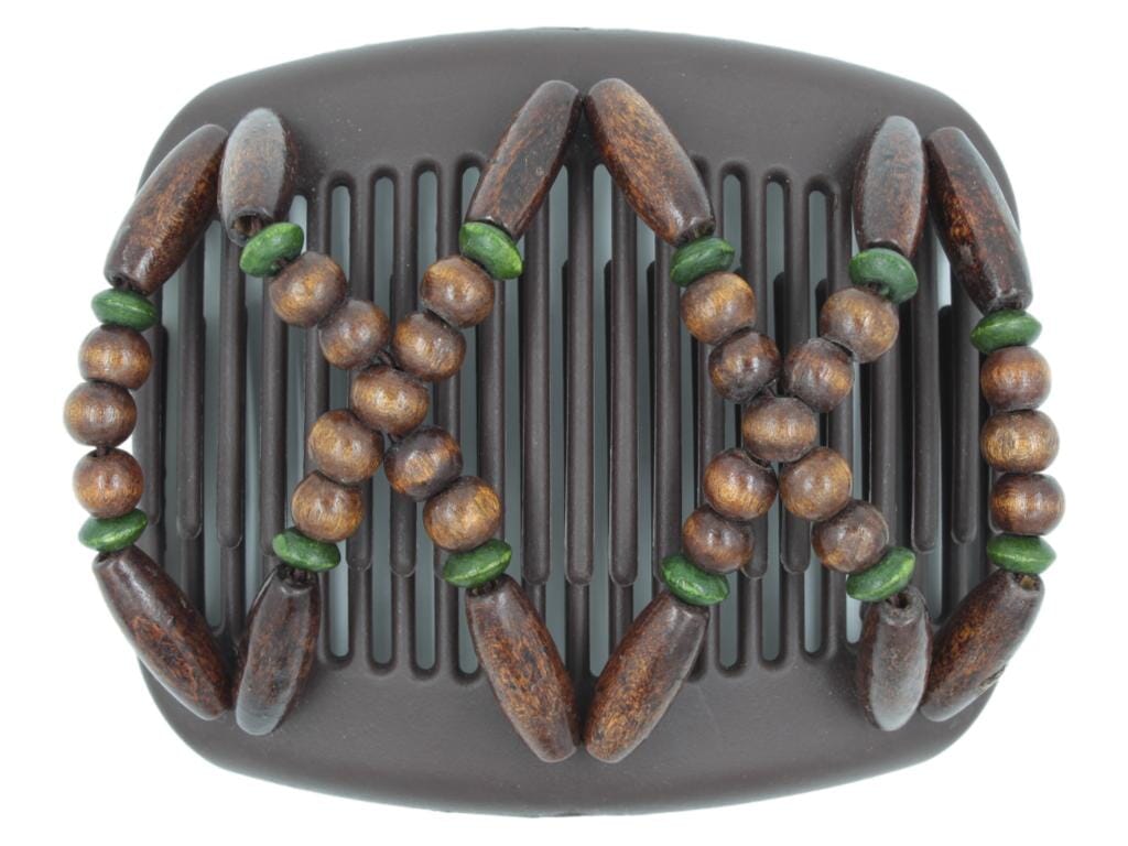 African Butterfly Hair Comb - Beada Brown 223