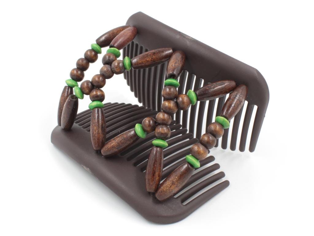 African Butterfly Hair Comb - Beada Brown 231