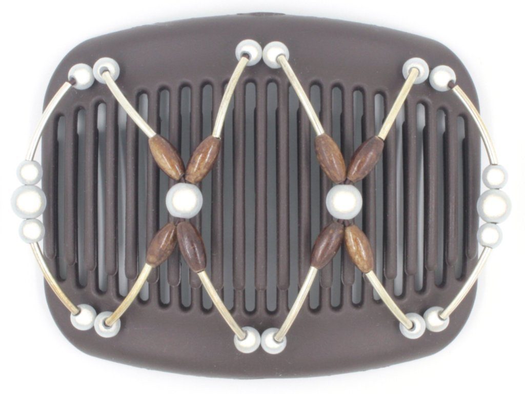 African Butterfly Hair Comb - Beada Tube Brown 41