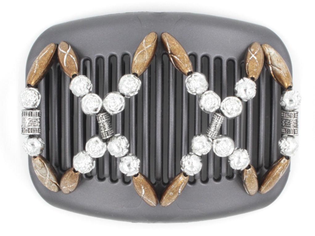 African Butterfly Hair Comb - Dalena Black Pearl 10