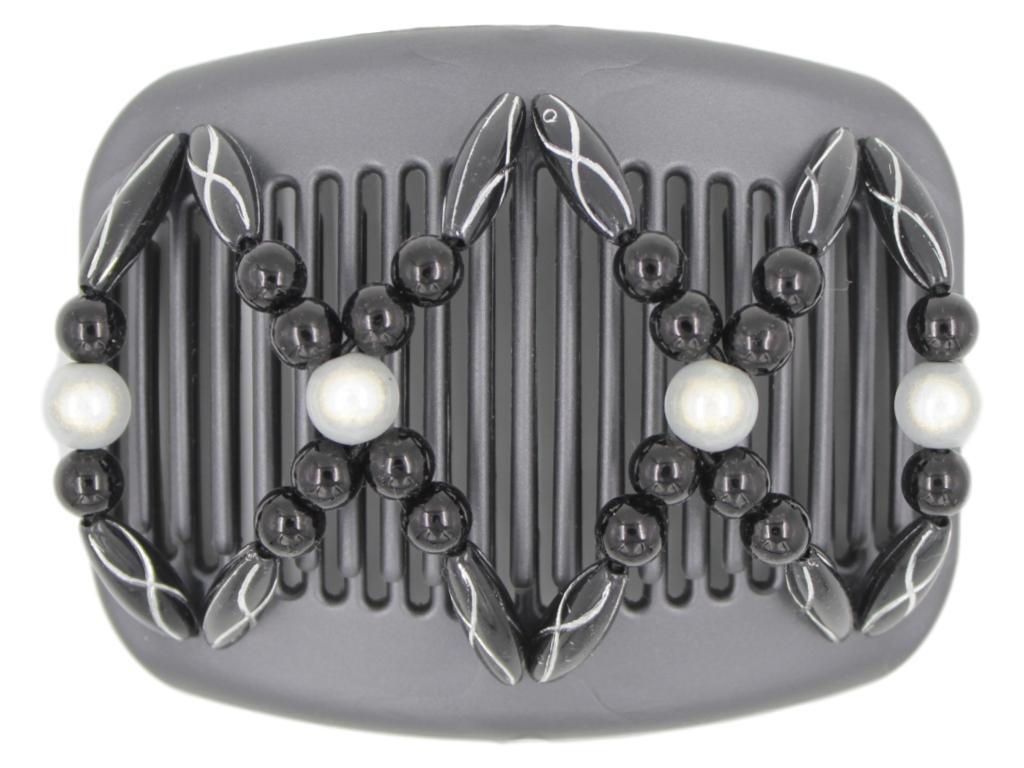 African Butterfly Hair Comb - Dalena Black Pearl 14