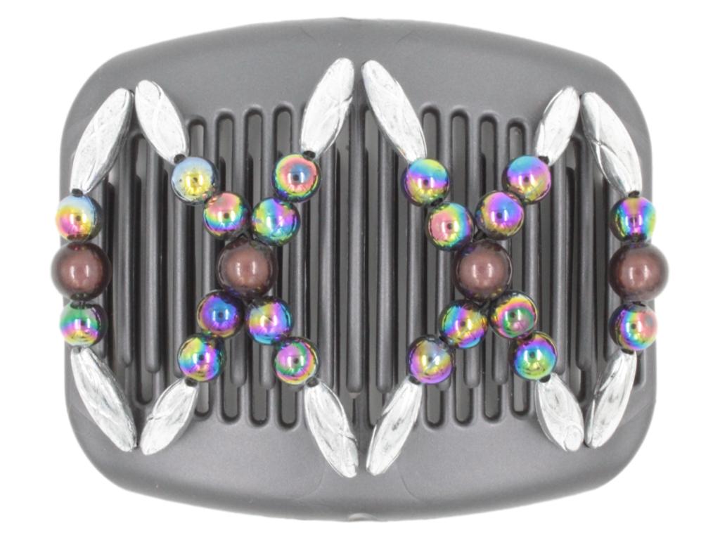 African Butterfly Hair Comb - Dalena Black Pearl 23