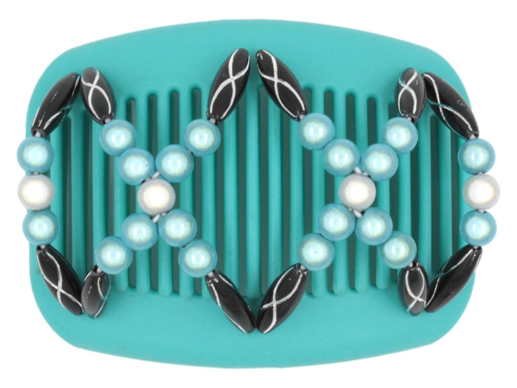 African Butterfly Hair Comb - Dalena Turquoise 08