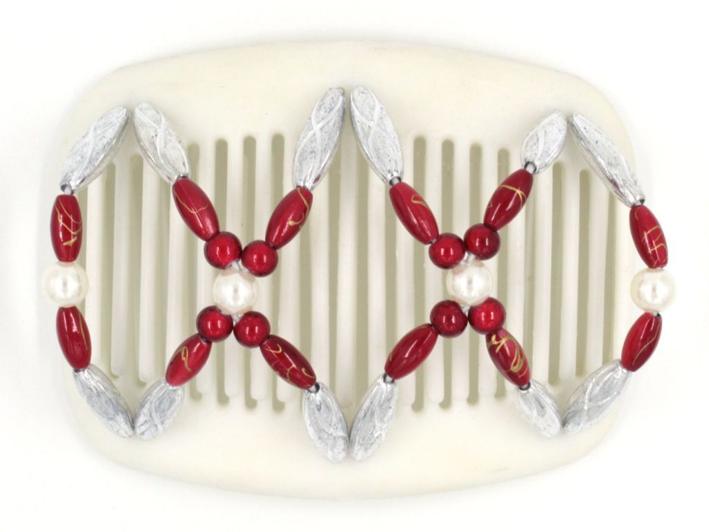 African Butterfly Hair Comb - Dalena White 04