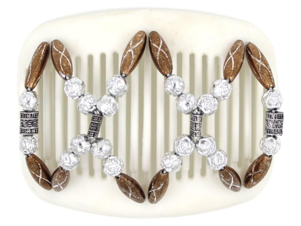 African Butterfly Hair Comb - Dalena White 07