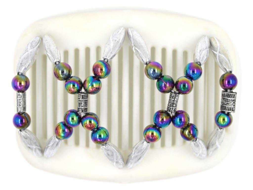 African Butterfly Hair Comb - Dalena White 08