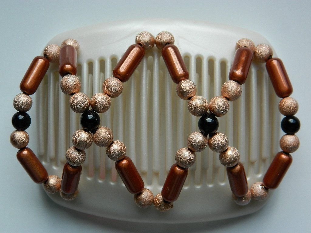 African Butterfly Hair Comb - Dalena White Pearl 14