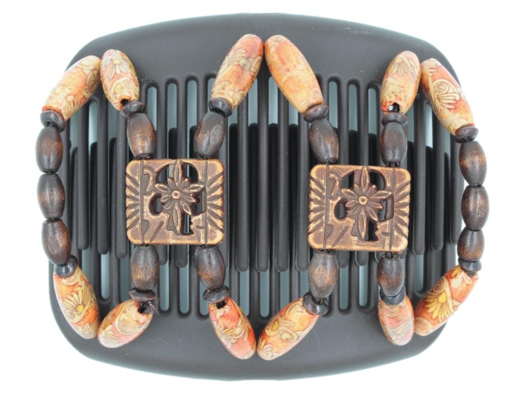 African Butterfly Hair Comb - Dupla Brown 148