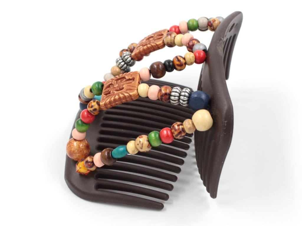 African Butterfly Hair Comb - Dupla Brown 152