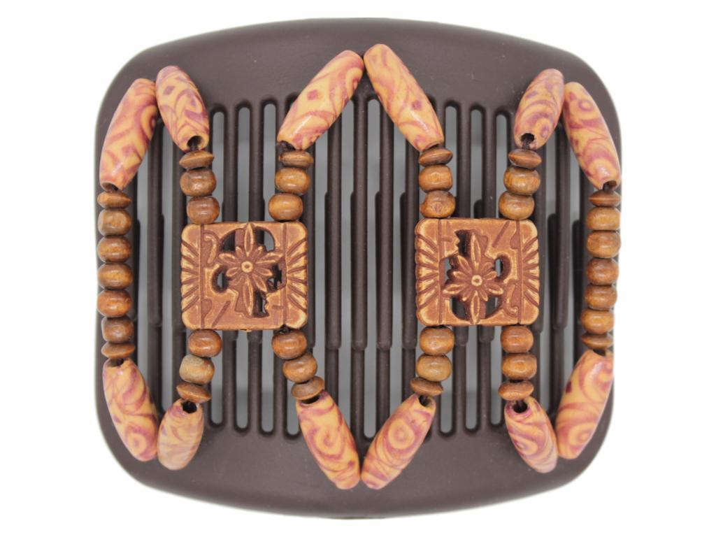 African Butterfly Hair Comb - Dupla Brown 80