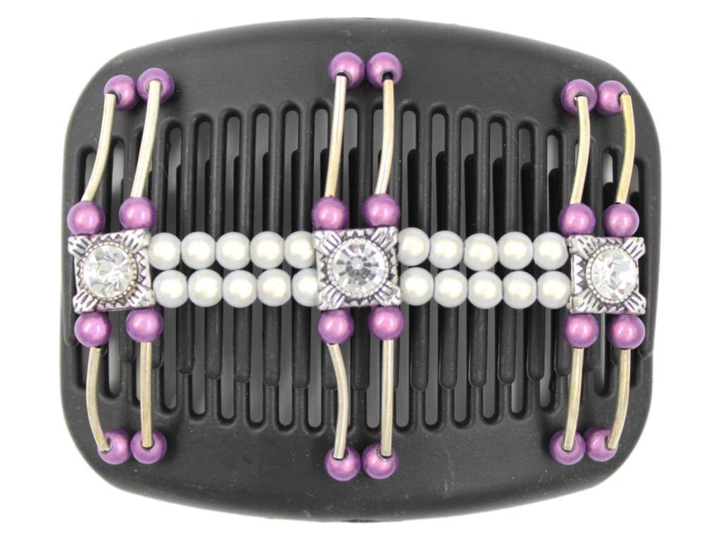 African Butterfly Hair Comb - Flowers Black 46