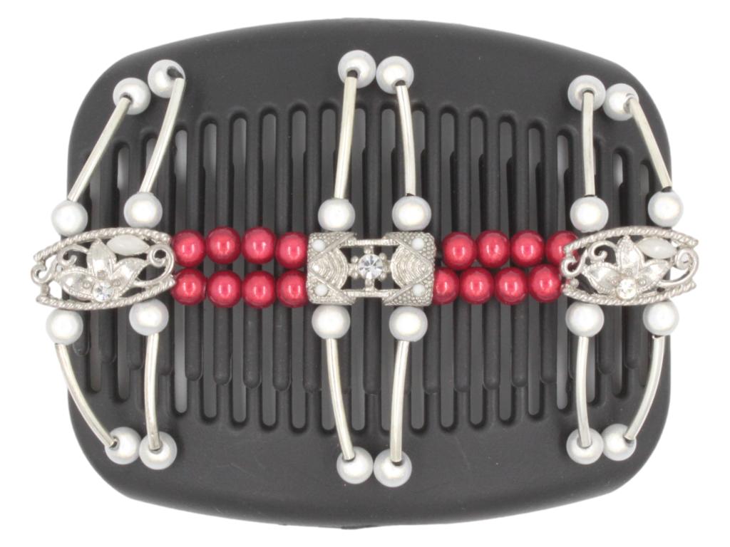 African Butterfly Hair Comb - Flowers Black 49