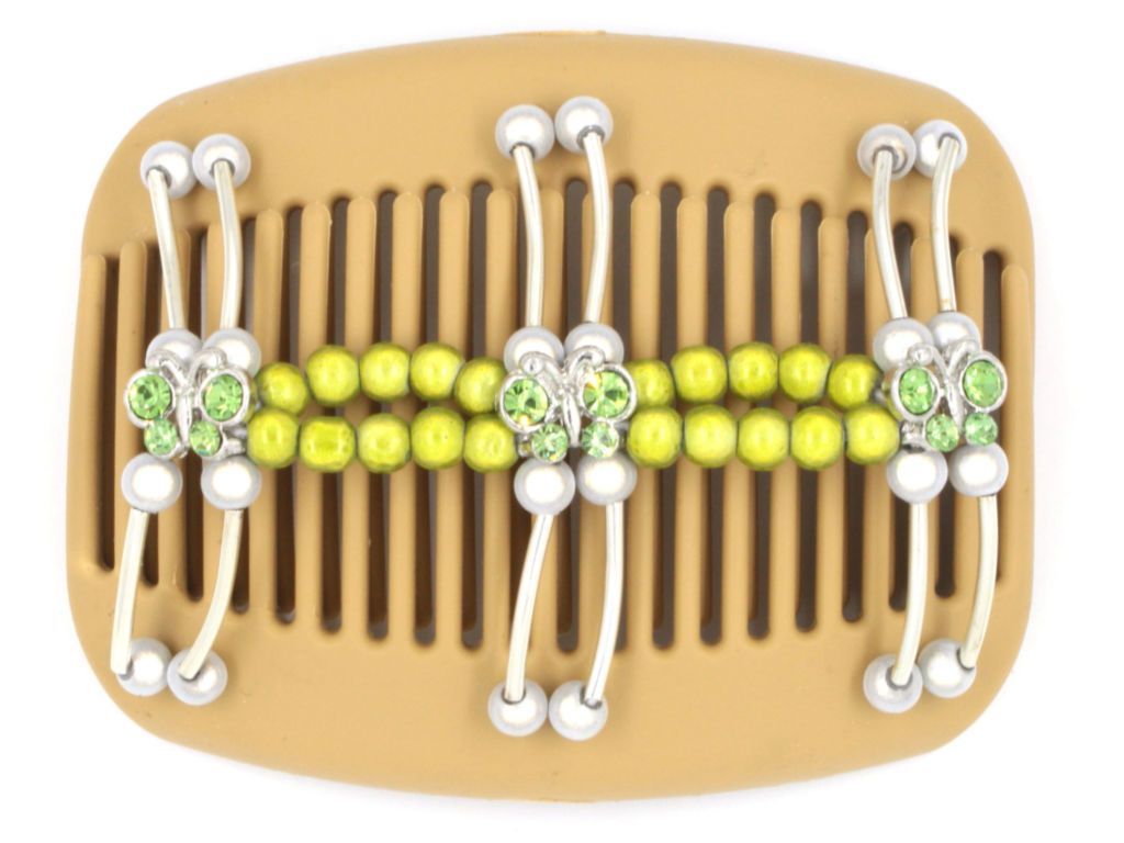 African Butterfly Hair Comb - Flowers Blonde 26
