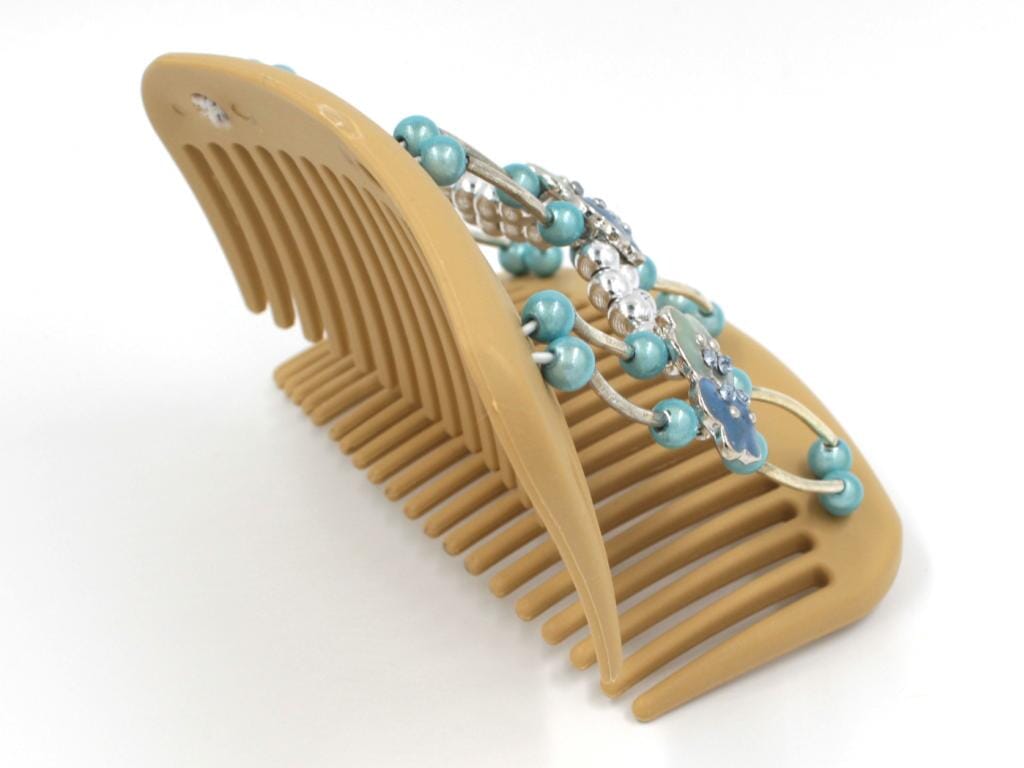 African Butterfly Hair Comb - Flowers Blonde 42