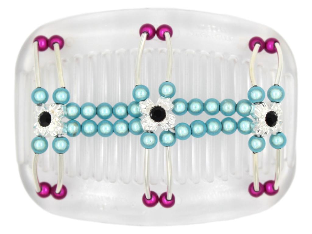 African Butterfly Hair Comb - Flowers Clear 35