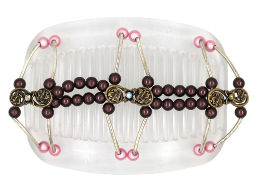 African Butterfly Hair Comb - Flowers Clear 40