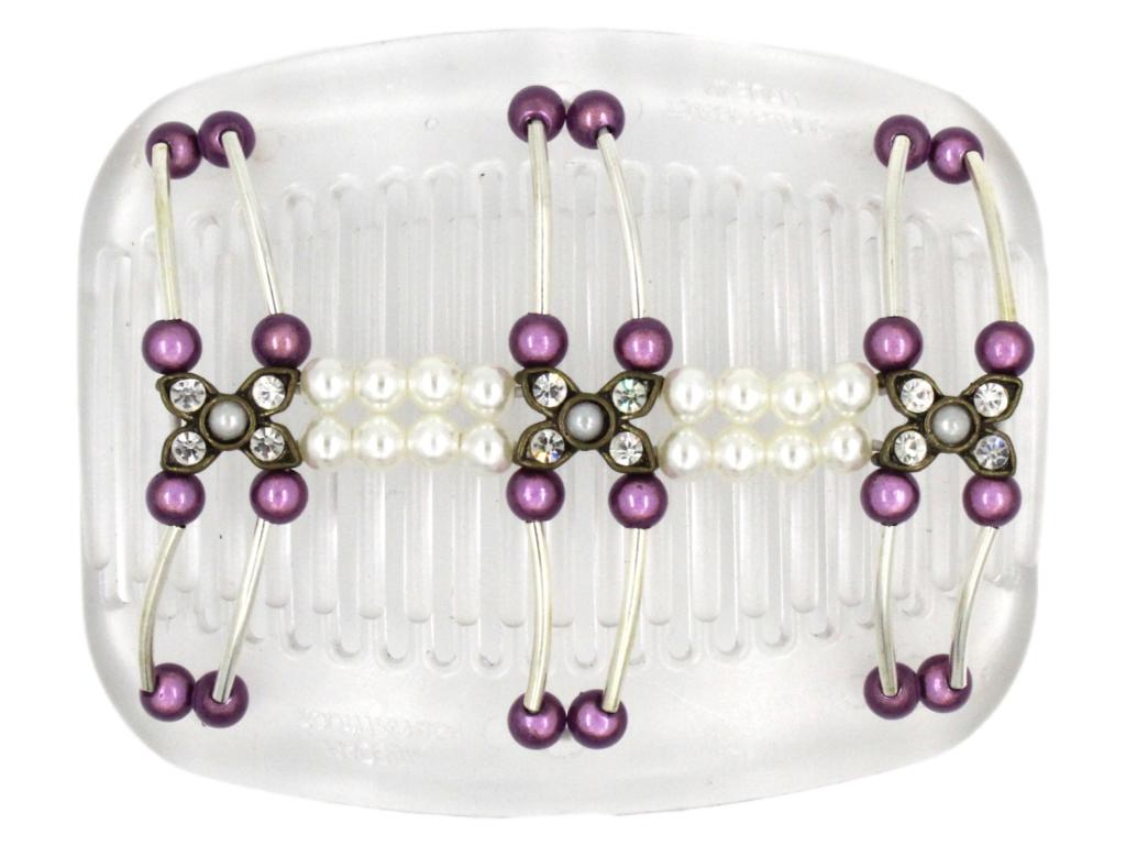 African Butterfly Hair Comb - Flowers Clear 51