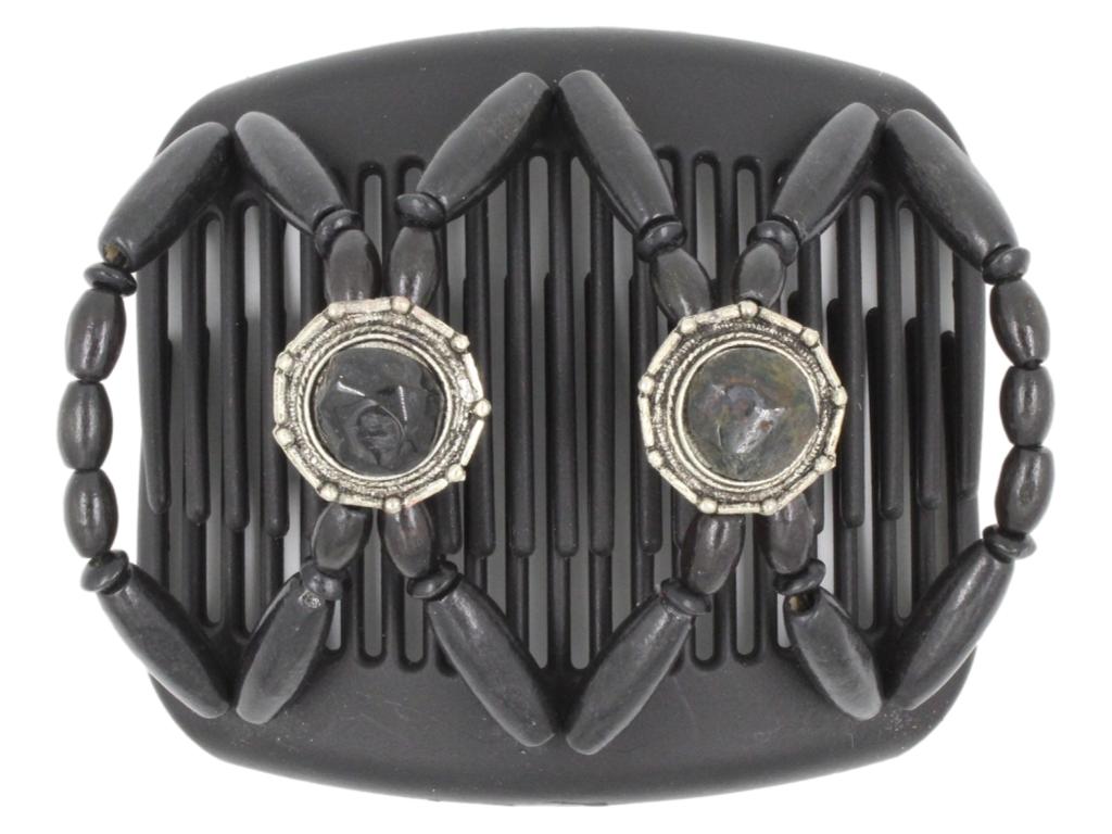 African Butterfly Hair Comb - Gemstone Black 49