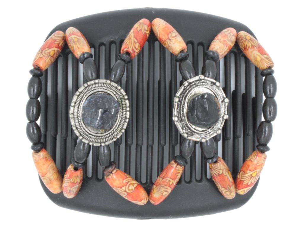 African Butterfly Hair Comb - Gemstone Black 54