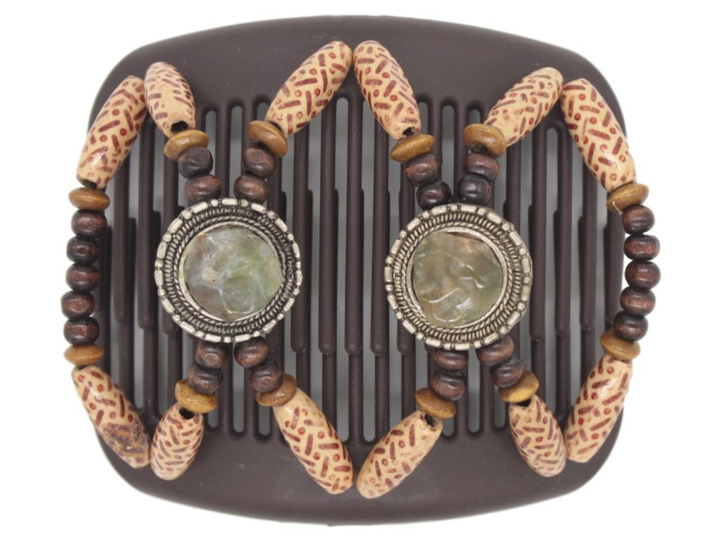 African Butterfly Hair Comb - Gemstone Brown 33