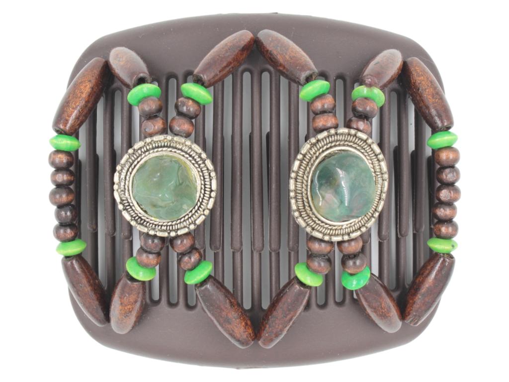 African Butterfly Hair Comb - Gemstone Brown 38