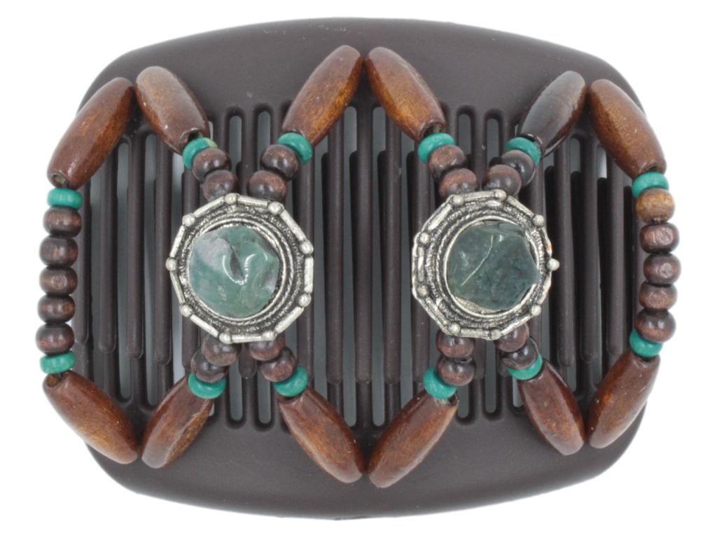 African Butterfly Hair Comb - Gemstone Brown 56