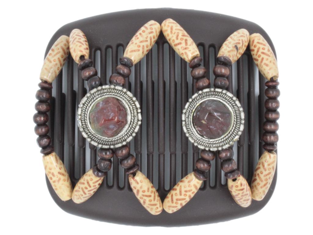 African Butterfly Hair Comb - Gemstone Brown 57