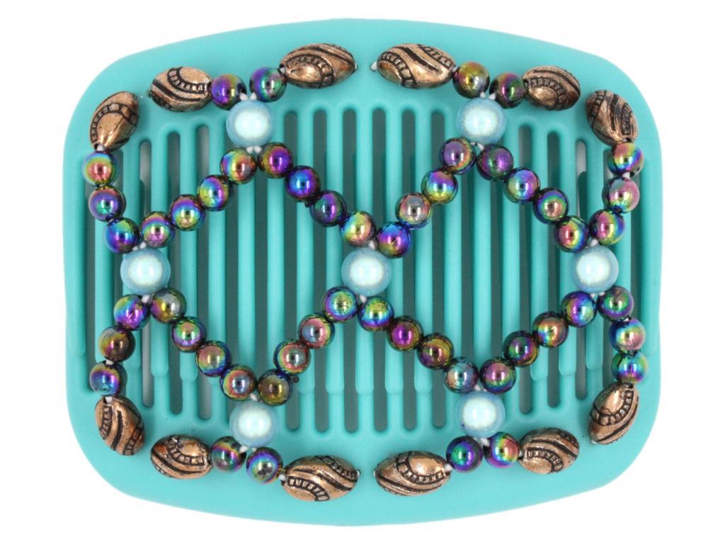 African Butterfly Hair Comb - Ndalena Turquoise 06