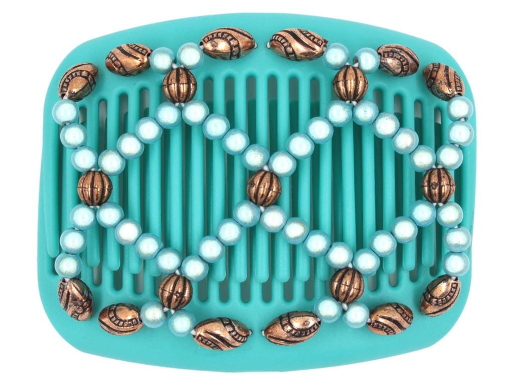 African Butterfly Hair Comb - Ndalena Turquoise 11