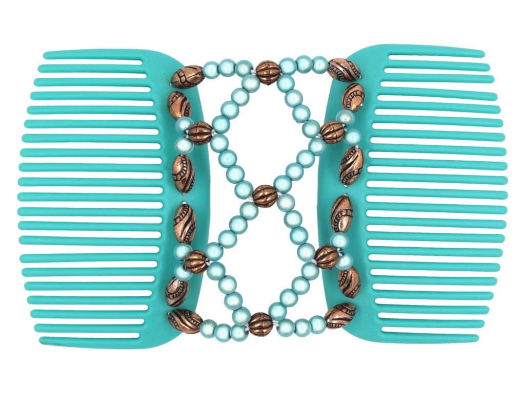 African Butterfly Hair Comb - Ndalena Turquoise 11
