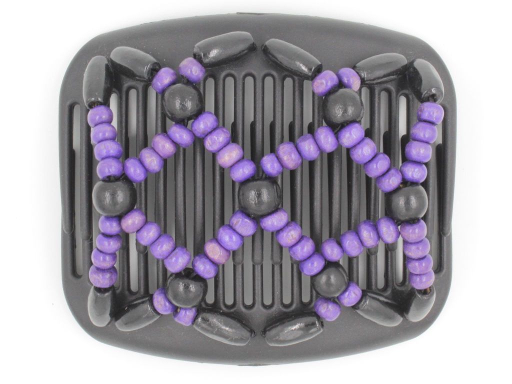 African Butterfly Hair Comb - Ndebele Black 54