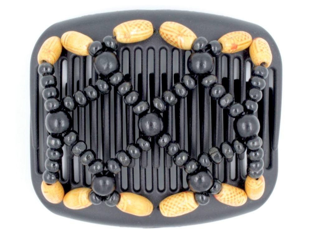 African Butterfly Hair Comb - Ndebele Black 55