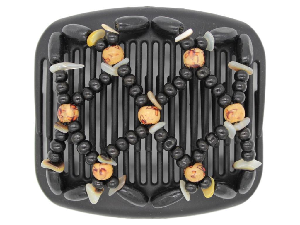 African Butterfly Hair Comb - Ndebele Black 56