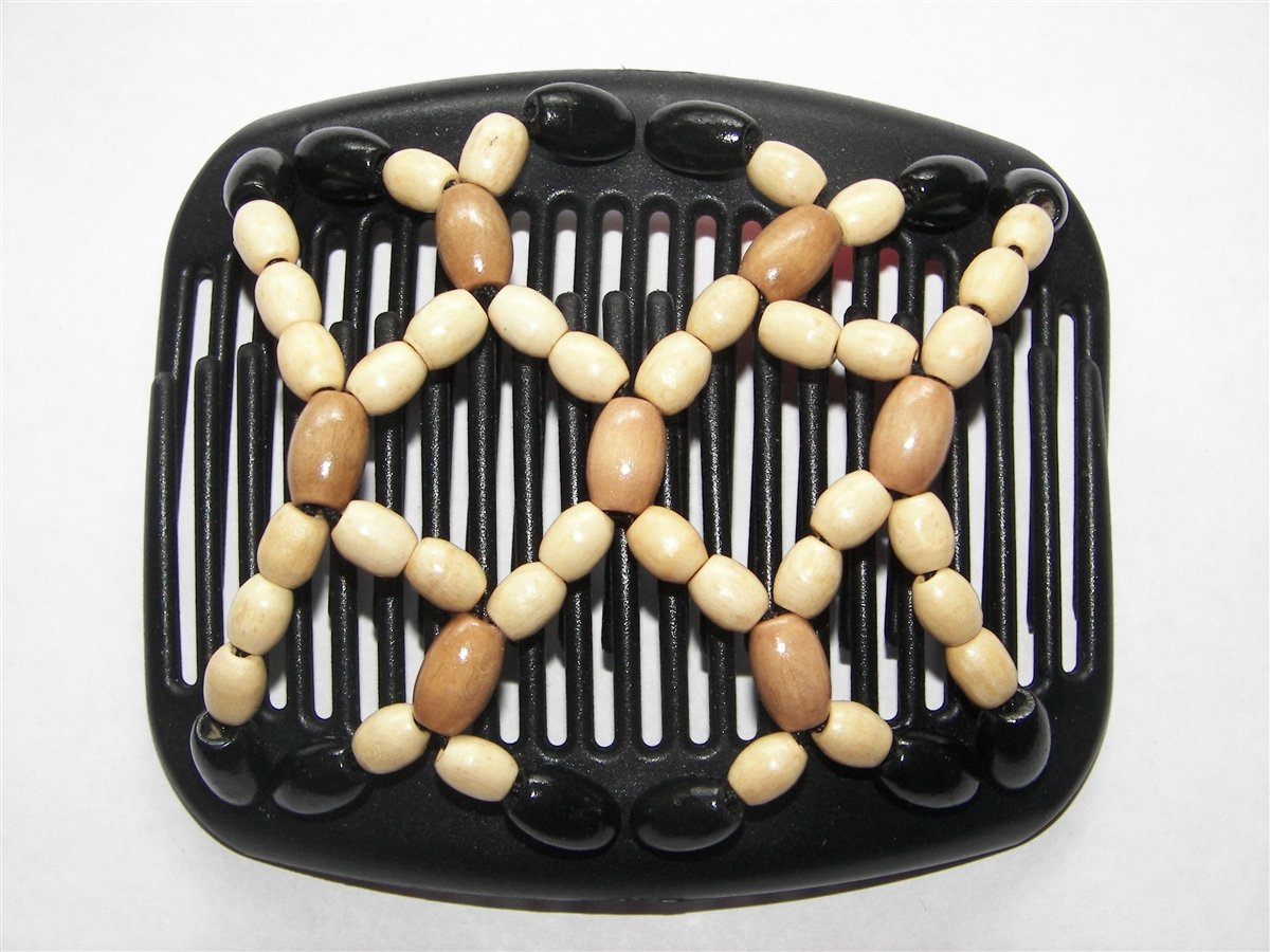 African Butterfly Hair Comb - Ndebele Black 60