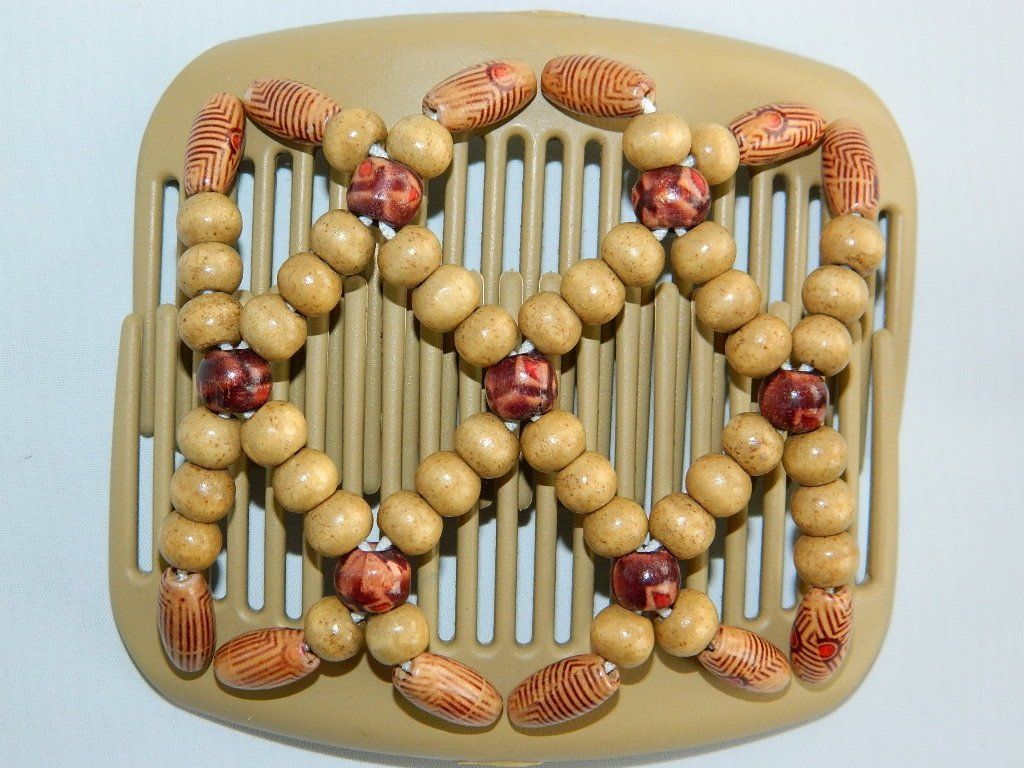 African Butterfly Hair Comb - Ndebele Blonde 05