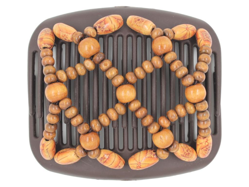 African Butterfly Hair Comb - Ndebele Brown 114