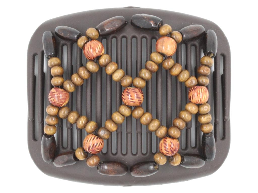 African Butterfly Hair Comb - Ndebele Brown 148